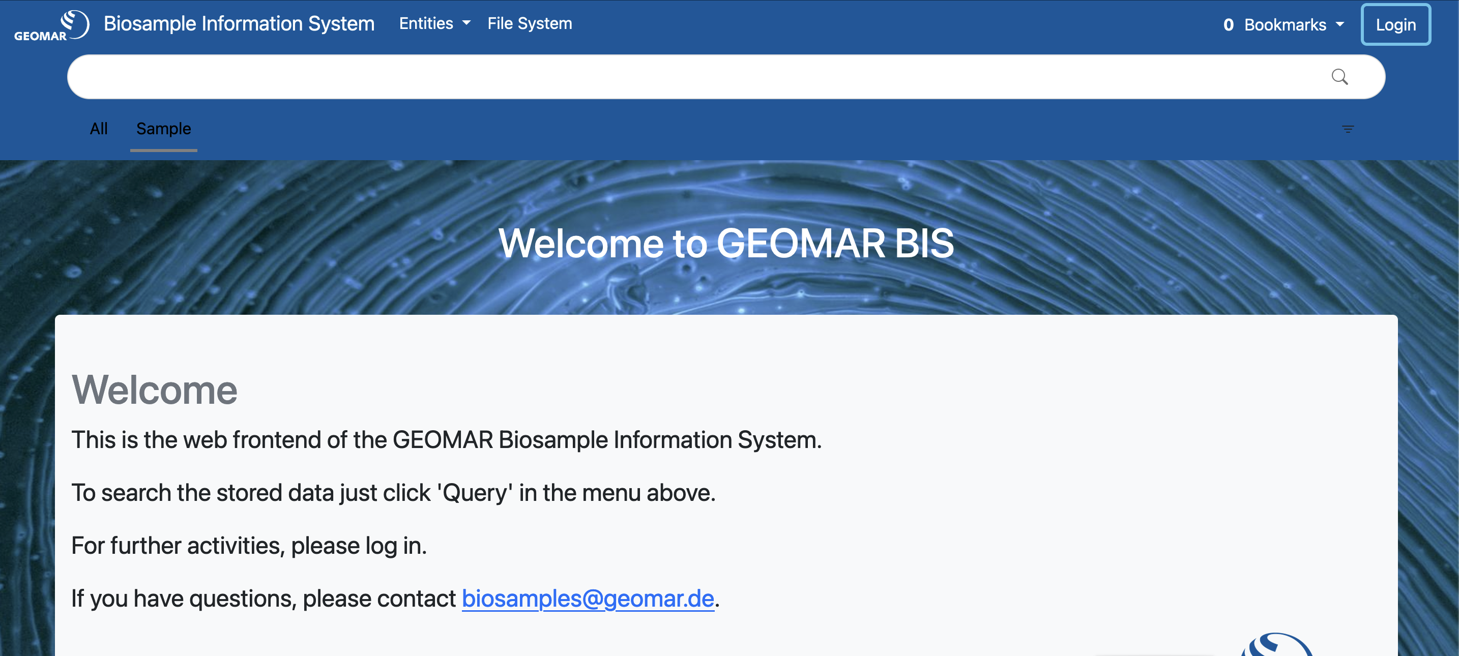 Customer Webinterface from GEOMAR